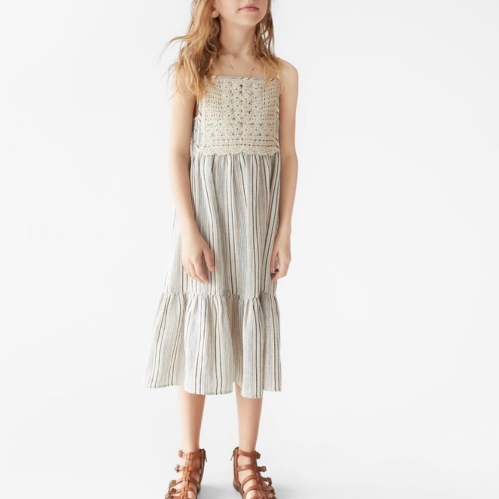Striped Dress with Crochet Detail